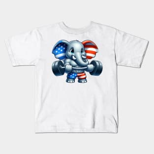 Muscular Elephant Kids T-Shirt